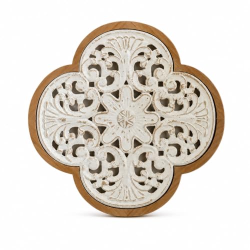 Cuadro tallado floral FytStycale A3300: panel decorativo de relieve clásico 43x43cm