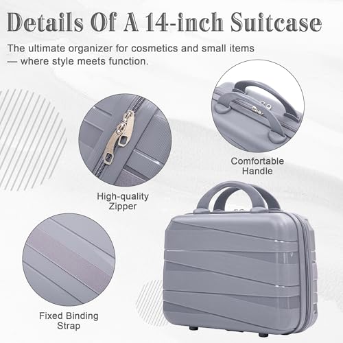 Image of Hardside 4 Luggage Set, Lightweight Wave Suit Case with Spinner Wheels