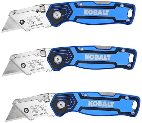 K.balt Blue 3pk Lockback 3/4-in 3 -Blade Folding Utility Knife