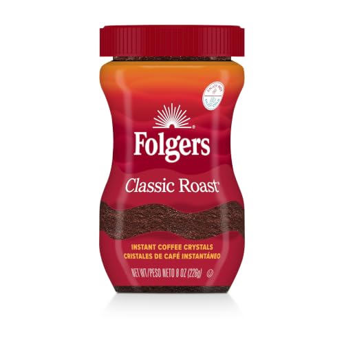 Folgers Classic Roast Instant Coffee, 8 Ounce (Pack of 1)