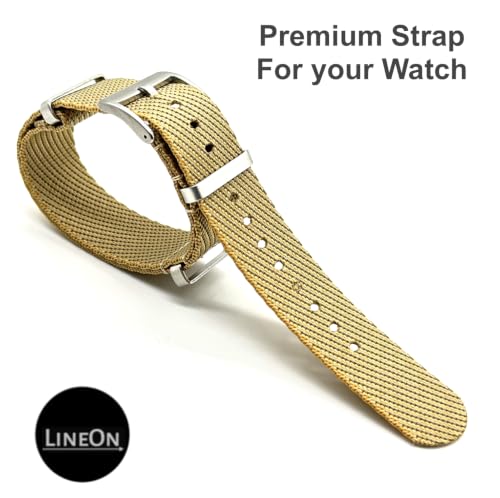 Image of Lineon 20mm & 22mm Stainless Steel 304 Buckle & loop Nylon Vintage Style NATO Watch Strap ONE WAY NATO Nylon STRAP Imported Quality With Pins and Pin Remover Tool (Include)