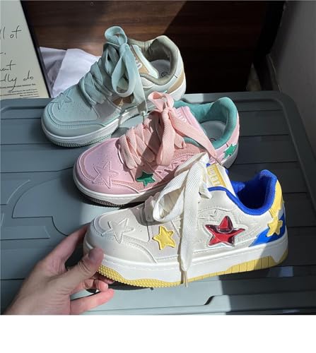 Star Shoes Walking Sneakers for Women,Y2K AestheticCute Thick Fashion Sneakers Shoes,Cute Chunky Fashion Shoes for Casual Wear Sports2