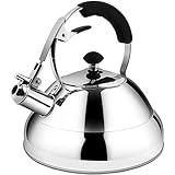 HIGHKAS Caldera con Silbato de Horno, Silbato de Acero Inoxidable de 2,5 L con Mango Resistente al Calor para cocinas de...