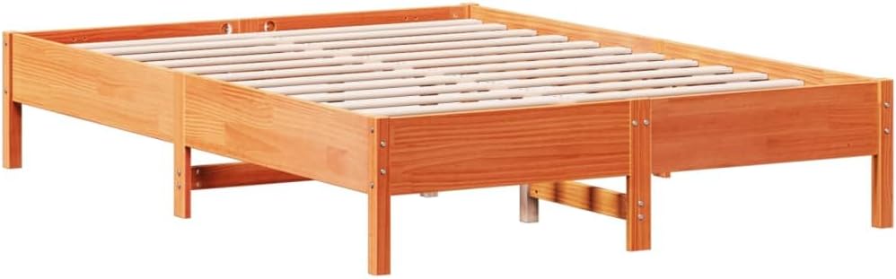 vidaXL Bed Frame without Mattress Wax Brown 140x200 cm Solid Wood Pine