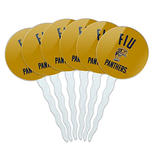 Florida International Panthers Logo Cupcake Picks Toppers Decoration Set of 6