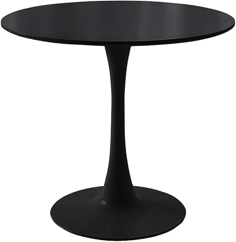 Moderna mesa de comedor redonda, 31.5 pulgadas, muebles de comedor de cocina, mesa de comedor, mesa de ocio, mesa de sala de estar (negro)