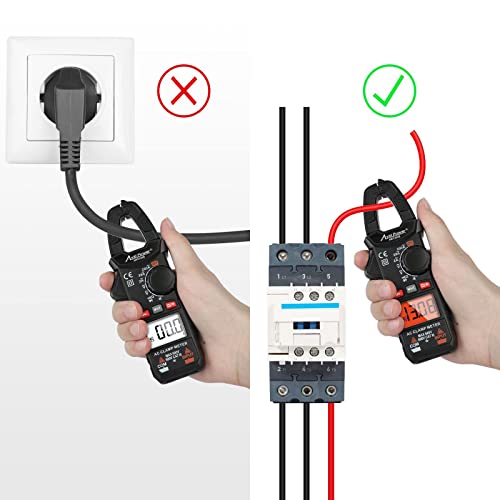 Avid Power Digital Clamp Meter T-Rms 2000 Counts, Auto-Ranging Clamp Multimeter Voltage Tester With Case, Measures Current Voltage Temperature Capacitance Resistance Diodes Continuity(Ac Current) #TOP6