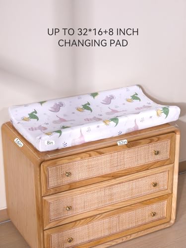 Image of Changing Pad Cover Set in Soft Jersey Material - Fits 32 inch /34''x16 Contoured Pad for Babies, Dinosaur Land