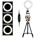 Produktbild Thlevel 6" LED Ringleuchte Ringlicht mit Stativ und Halterung für Selfie Make up Live YouTube Video, 3 Licht Modus 11 Helligkeitsstufen verstellbar (Schwarz)