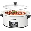HOMECOOKIN 8-Quart Programmable Slow Cooker with Timer Keep Warm - Small Kitchen Appliance for Family Dinners - Serves 6+ People (White)