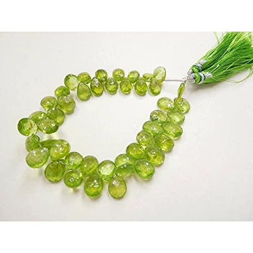 Péridot naturel en poire facettée LKBEADS de haute joaillerie pour création