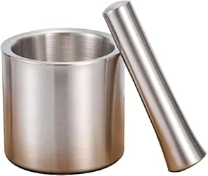 Gajyfcl DE24 Modern Stainless Steel Mortar Set
