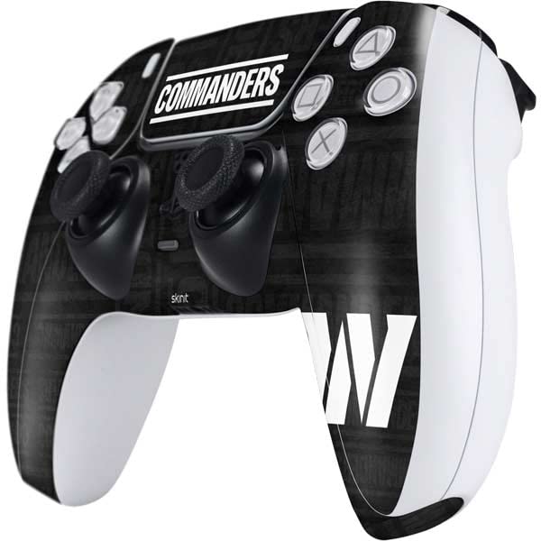 Skinit Decal Gaming Skin Compatible with PS5 Controller - Officially Licensed NFL Washington Commanders Black and White Design