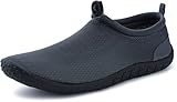 WHITIN Herren Wasserschuhe für Aquaschuhe Männer rutschfest Surfen Strandschuhe Surfschuhe Schwimmschuhe Badeschuhe Dunkelgrau Größe 44