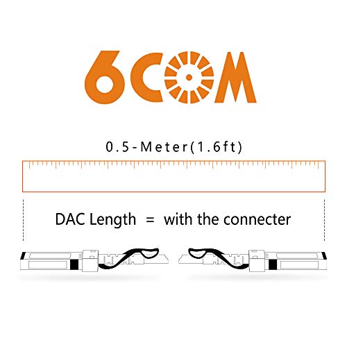 Image of 10G SFP+ DAC Cable, 0.5 M (1.6ft) Passive Twinax Cable, Direct Attach Copper, SFP+ to SFP+, 10GBASE-CU Cable for Cisco, Ubiquiti, D-Link, Supermicro, Netgear, Mikrotik, 0.5 Meter