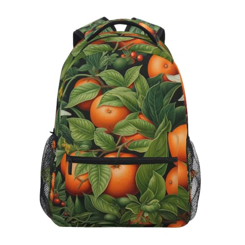 Sac à dos ecole au motif feuilles vertes idéal pour le voyage des ados et enfants