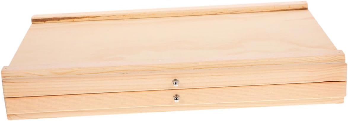Cabilock Wooden Art Storage Box with Marker Organizer for Portable Artist Supply Case for Painting Sketching Outdoor Use