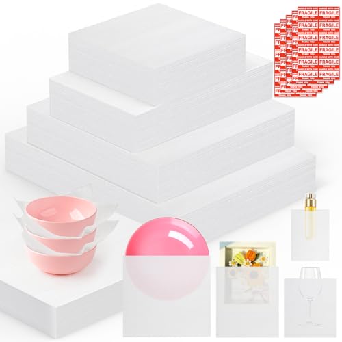 560 pcs Dish Packing Supplies for Moving,280 Cushion Foam Pouches & Sheets,4 Sizes...