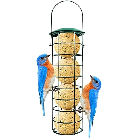 Bird Feeders, Hanging Bird Feeder, Metal Bird Feeding Station, Fat Ball Feeder for Birds, Bird Feeder Station, Bird Feeders Hanging Station, Metal Hanging Feeders for Outdoor Garden Birds Cover