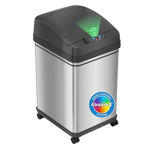 Caneca de basura con sensor iTouchless 8 galones acero inoxidable
