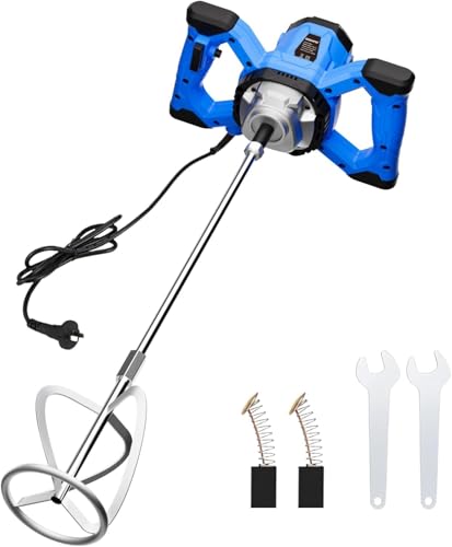 AZZUNO Cement Mixer Electric Concrete Mixer Machine 110V Handheld Mud Mixer with 6 Adjustable Speed, Portable Mortar Mixer for Mixing Concrete, Cement, Mud, Mortar, Putty, Paint
