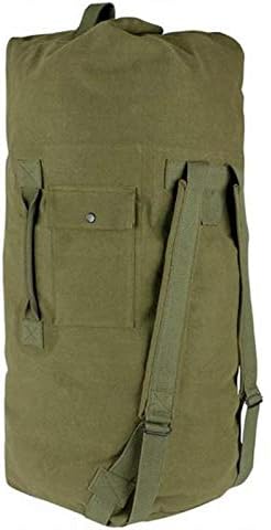 Brand "The Legend" Military Style GI Duffle -A BEST 2 Strap Backpack Style XLarge Duffe-Mil Spec 18oz Canvas -4 Tactical Gear to Dorm -Summer Camp or Laundry Bag - 22" x 38" OD Green