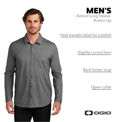 OGIO Unisex Extend Long Sleeve Button Up | Collared Work Shirt for Men & Women, Knitted Polo Shirt4