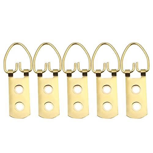 Image of MroMax 10PCS Ring Picture Frame Buckle 2.05 inch x 0.55 inchGold Tone Assortment Kit for Home Decoration Picture Frames Photo Hanging Solutions