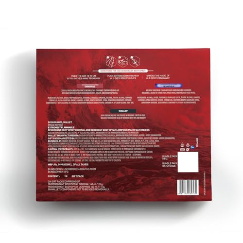 Old Spice Mantastic Adventures Giftbox | Original and Lionpride No Gas Deodorant Body Spray Perfume with Premium Wallet| 140ml each