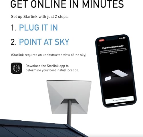 Image of STARLINK Standard 4X (Gen) Satellite Internet Kit - WiFi 6 Router, High-Speed, Low Latency, Reliable Anywhere