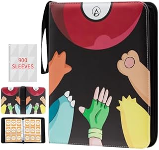 Wey7inQ Trading Card Binder Pack with 900 Pockets, Game Trading Card Holder Album Fits 9 Pocket 900 Cards,Best Birthday Gift For GameFootball Card Collectors and Kids.