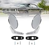 Pair(2) Chrome Door Mirrors Outside Exterior Rearview Compatible With 1966-1975 Dod-ge Plymouth ;Replacement For 2802834, 2802710, 3685955