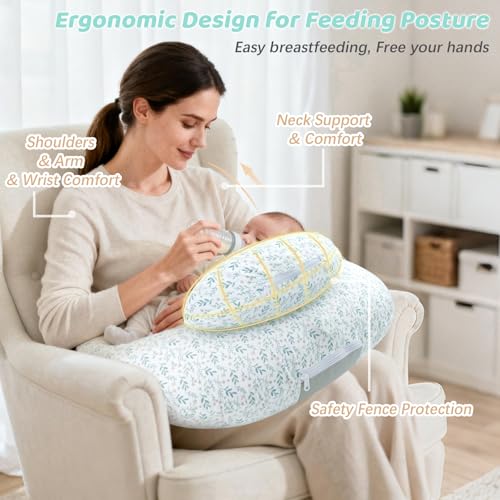 KAKIBLIN Almohada de lactancia, almohadas inflables de lactancia, almohada de alimentación manos libres para aliviar el dolor de espalda con correa para la cintura, almohada de lactancia de viaje - imagen 2