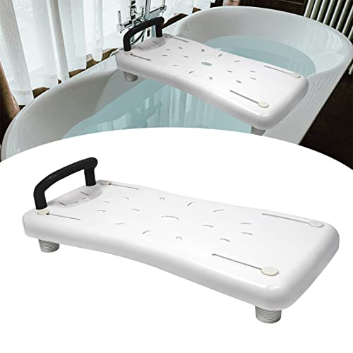 NAIZY Planche de Bain 70x31cm Siège de Baignoire Seniors 41-63cm réglable pour s'asseoir Planche de siège en matériau PP pour Baignoire Planche de Douche Max.150 kg, poignée Noir