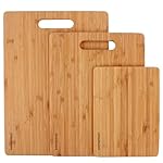 Freshware Bamboo Cutting Board Set of 3, Wooden Cutting Boards for Kitchen, Knife Friendly Food Grade Chopping Board, Lightweight with Hanging Hole for Easy Storage - Image 2