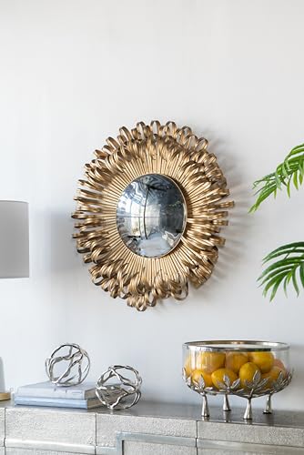 27" Gold Wall Mirror Vintage Sunburst Decorative Mirror with Golden