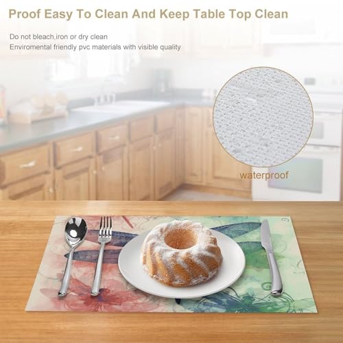 Sets de table lavables pour protéger la table des taches lot de 4 PVC