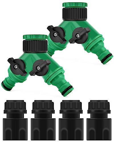 Y-Verteiler Für Gartenschlauch - 2-Wege Wasser Verteiler Mit Einzelventilen