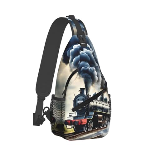 Bolso tipo bandolera de viaje con estampado de tren miniatura 2
