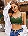Avidlove Wireless Bralettes for Women Adjustable Straps Cropped Cami Lace Camisole Tops Army Green M