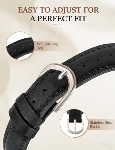 Image of Newlibery Leather Band for Women Slim Dressy Bands Compatible with Apple Watch 38mm 40mm 41mm 42mm 44mm 45mm 49mm, Designer Interlock Buckle Strap for iWatch Series 10 /9 /8 /7 /6 /5 /4 /3 /2 /1 /SE /Ultra