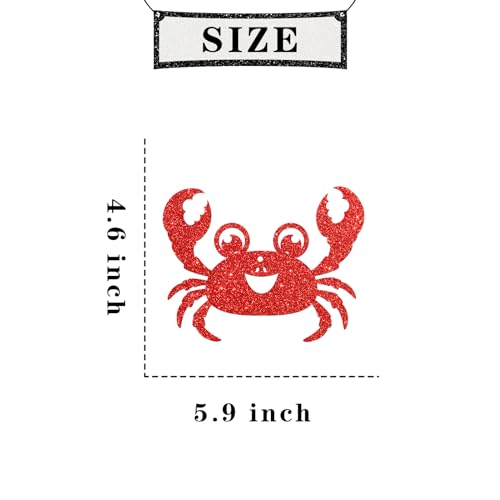 Image of Maicaiffe Crab Birthday Hanging Swirl Decorations - Glitter 12 Pcs Ocean World Sea Animal Party Supplies - Baby Shower Streamers - Cute Crab Party Foil Swirls Ceiling Decorations