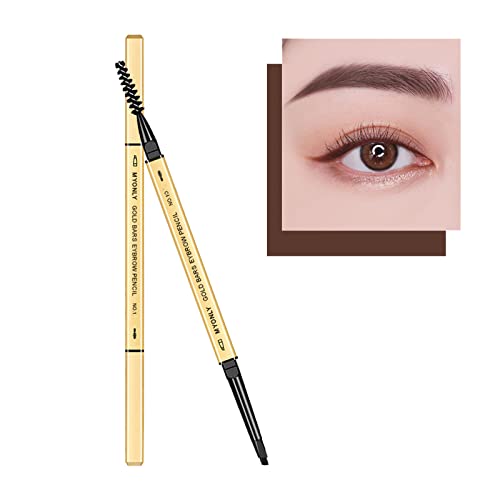 Eyebrow Pencil Dual-Sided Eye Brow Pencil, Fine Tip Rapid Brow Precise Sweatproof Brow Pen with Brow Combs, Fills Brows Makeup Cosmetic Tool For Beginners (03# Brown)
