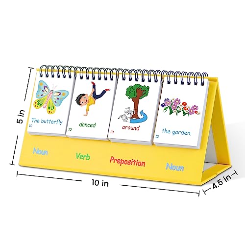 Auchq Sentence Building Flip Chart for Kids,Speech Autism Therapy Learning Materials for Preschool Kindergarten Elementary Special Classroom Must Haves, Essentials Supplies for Homeschool - Image 4