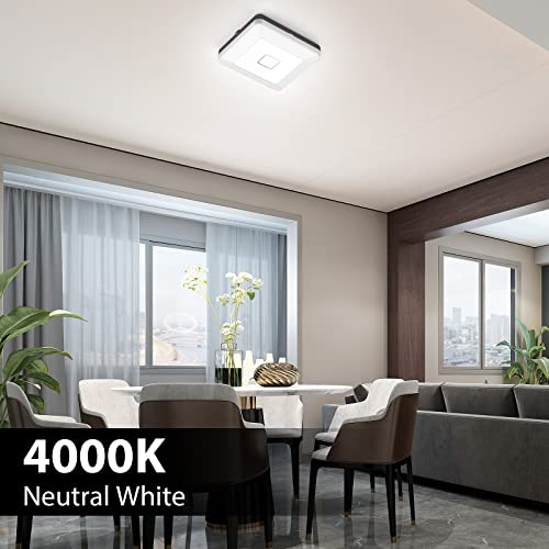 Imaihom 24W Led Ceiling Light, 4000K Neutral White 2100Lm Square Ceiling Light Fixture, Cri 90+ Ip54 Waterproof Flush Mount Ceiling Lamp For Bathroom, Bedroom, Kitchen, Living Room, Hallway #TOP3