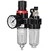 Air Compressor Filter Regulator and Lubricator AFC2000 - G 1/4 Inch Port Aluminum Alloy Oil Water Separator for Pneumatic Tool Systems and Industrial Compressed Air Applications