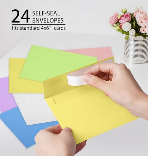 Nihuecne 24 Pack Floral Get Well Cards with Self-adhesive Envelopes, 4\"x6\" Boxed Prefilled Greeting Note Cards to Friends, Relatives or Loved One, 24 Unique Designs - Thumbnail 4
