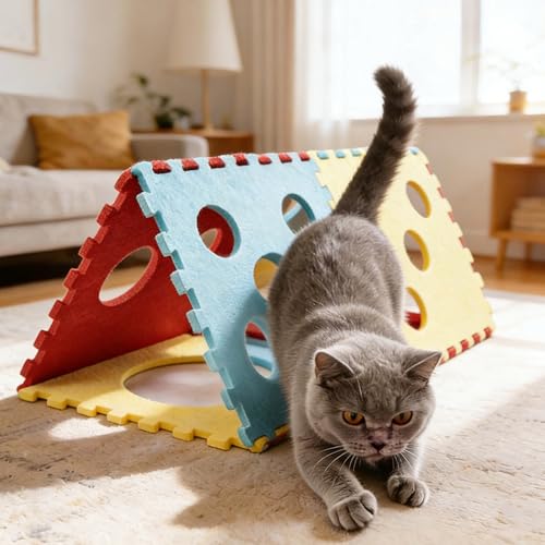 Escondite para gatos plegable túnel interactivo de exterior e interior para mascotas 4
