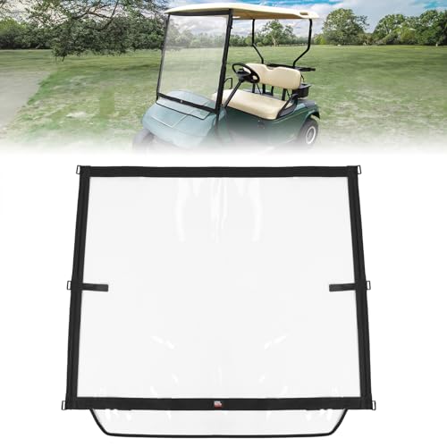 KEMIMOTO Foldable Golf Cart Windshield Compatible with EZGO TXT 1994-2013, Portable Lightweight PVC Windshield, Black