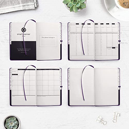 Smart Planner Pro – Small 8.6 X 5.7 Inches (A5) – Undated Agenda Daily Planner – Tested & Proven To Achieve Goals & Increase Productivity, Time Management & Happiness With Weekly, Monthly, Gratitude Sections, Back Pocket (Purple) #TOP5